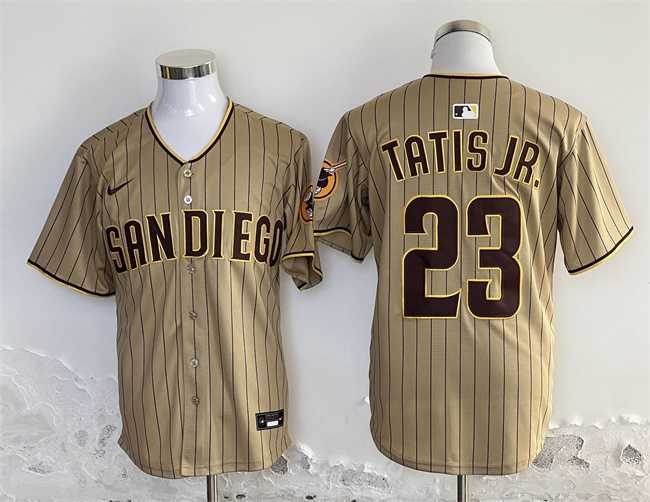 Men%27s San Diego Padres #23 Fernando Tatis Jr. Tan Stitched Baseball Jersey->san diego padres->MLB Jersey